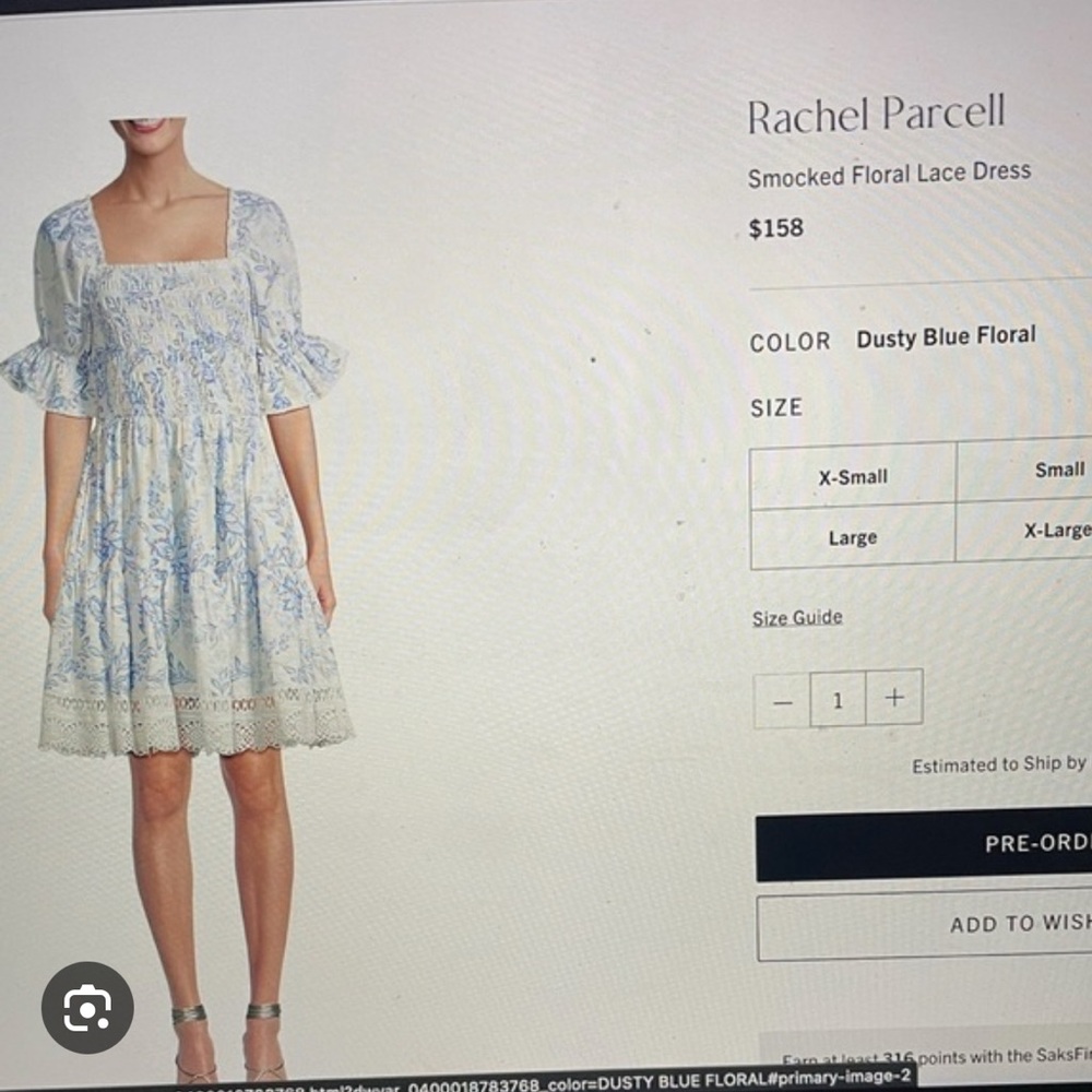 Rachel Parcell Blue and White Lace Dress